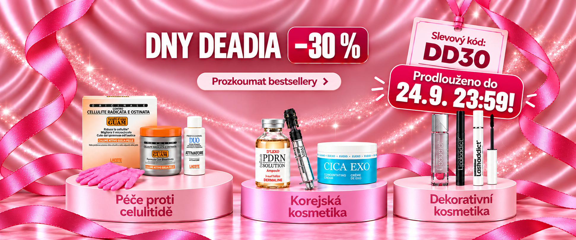 Dny Deadia −30 %. Slevový kód DD30. Prodlouženo do 24. 9. 23:59! Prozkoumat bestsellery.