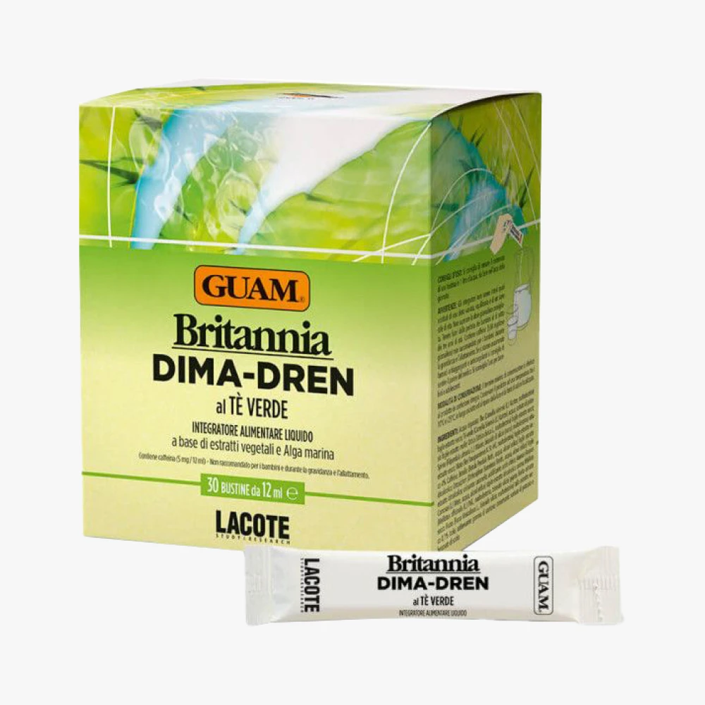 Odvodňující a chudnúci nápoj Britannia dima-dren se zeleným čajem