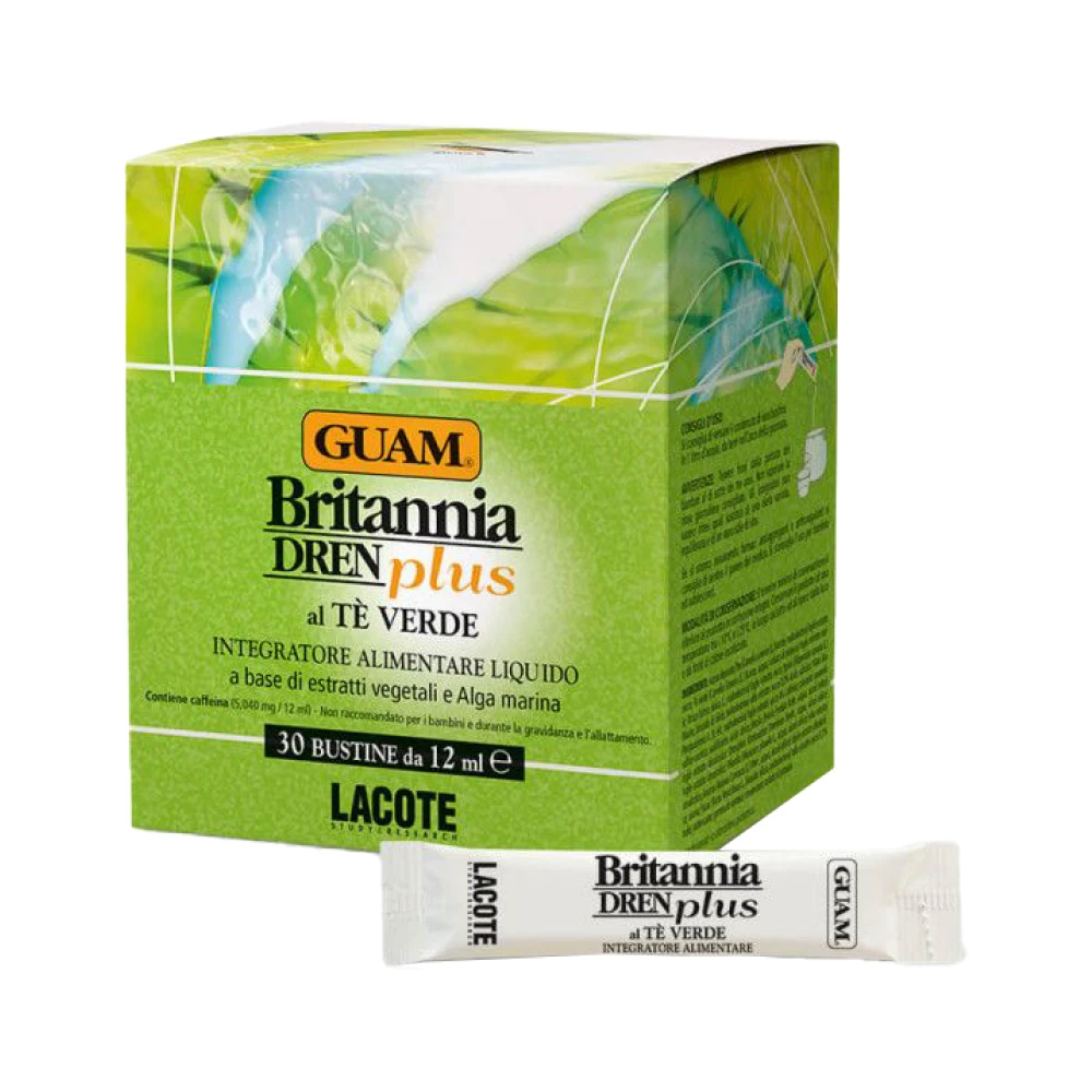 Odvodňující nápoj Britannia dren plus se zeleným čajem